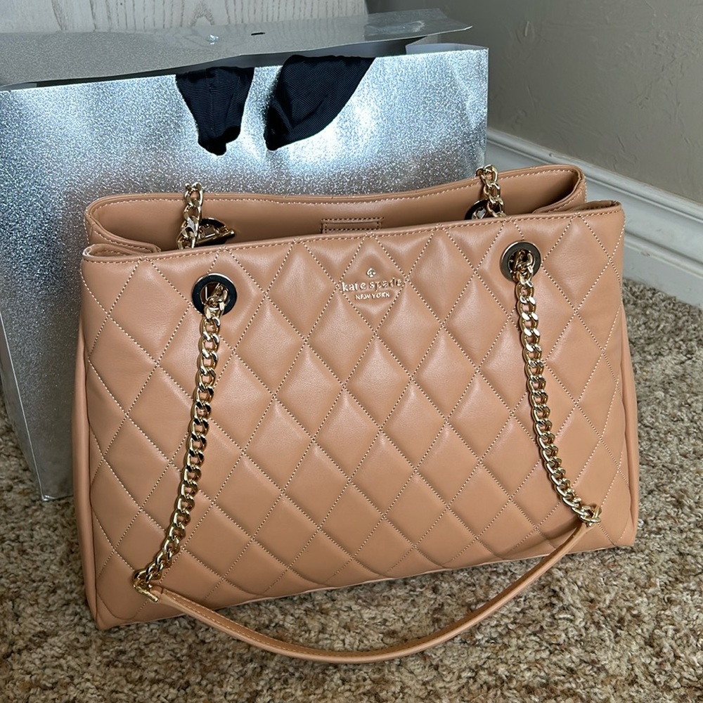 Kate Spade Tan Quilted Shoulder Bag